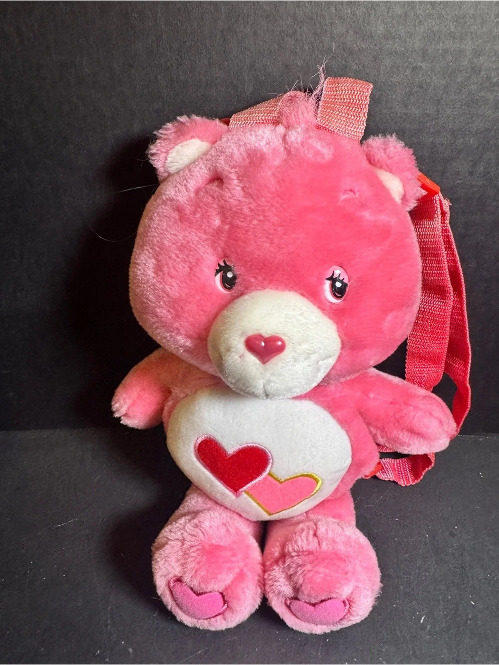 Pink Heart Plush Backpack Toy - Care Bear Style [Item 0371]